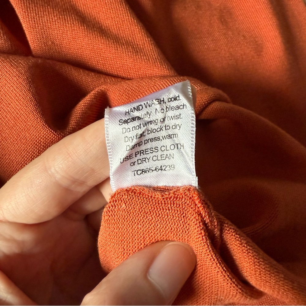 Pendleton Orange Silk Blend Mock Neck Sweater Siz… - image 8